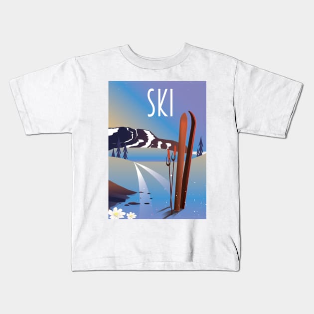 Ski Kids T-Shirt by nickemporium1